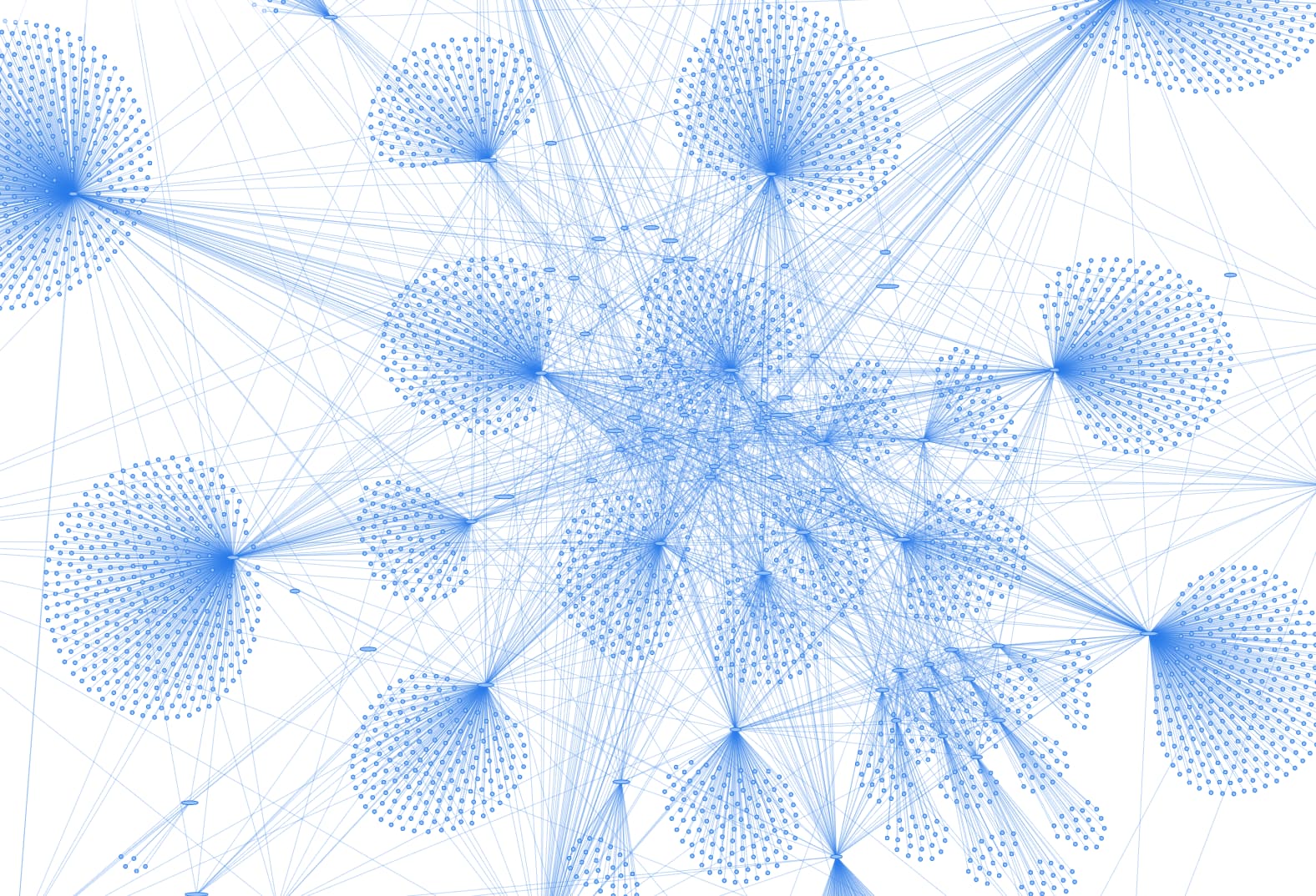 An elaborate network graph of XMPP domain nodes.